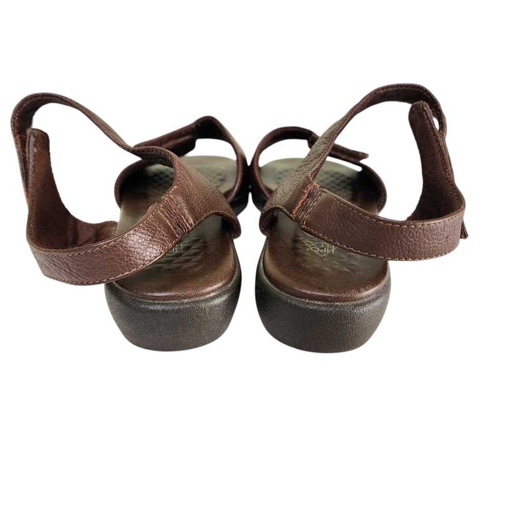 Hush Puppies Womens‎ Resort Sandals Size 10 Strappy Brown Leather HPO2 Flex Sole - Picture 6 of 10
